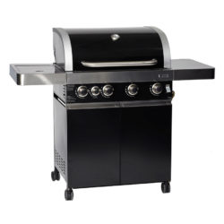 Grillstream Gourmet 4-Burner Barbecue with Side Burner – Black
